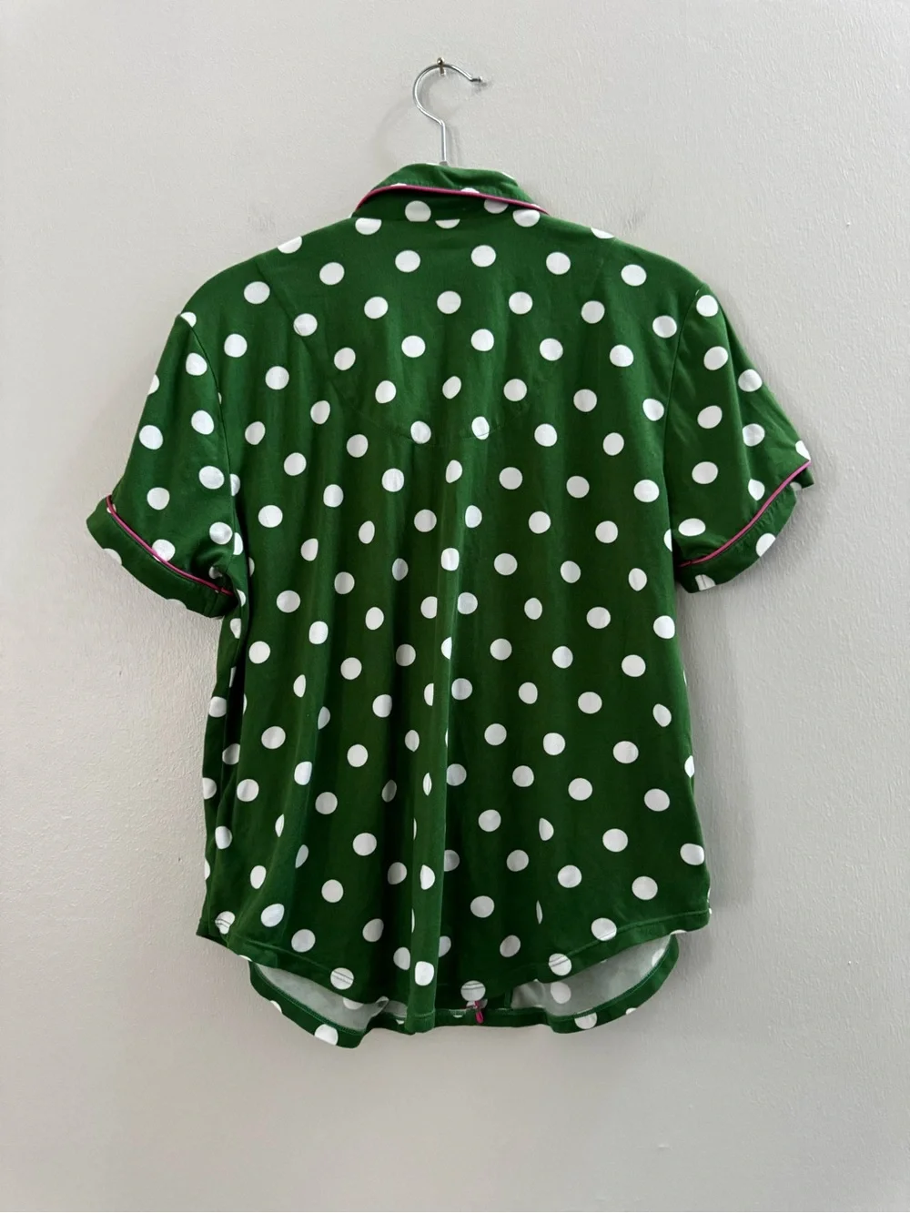 Kate Spade Green White Pink Polka Dot Pajama Sleep Top Small